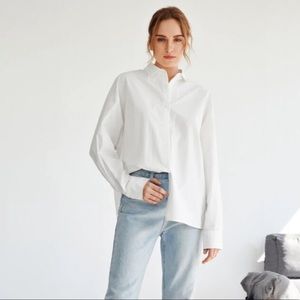 NWOT Drop Shoulder Single Breasted Blouse